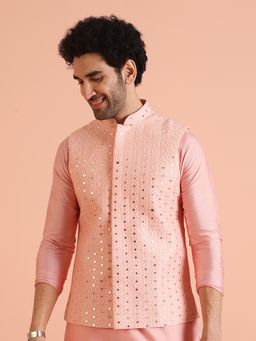 KISAH - Men Pink Nehru Jacket