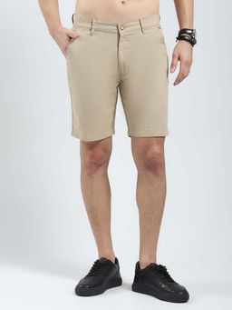 Monte Carlo - Men Khaki Solid Regular Fit Shorts