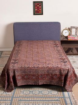 Fabindia - Red Sandhya Kalamkari Printed Cotton Bed Cover