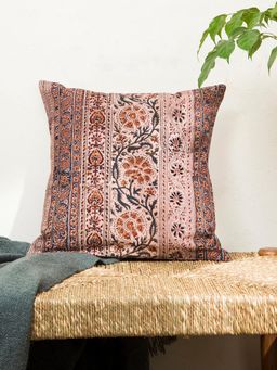 Fabindia - Brown Sandhya Kalamkari Printed Cotton Cushion Cover (16x16)