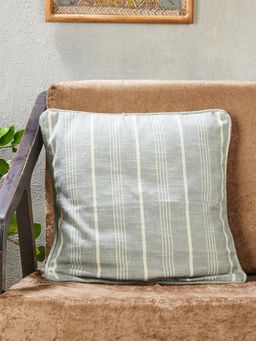 Fabindia - Grey Visala Stripe Woven Cotton Cushion Cover (16x16)