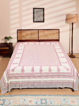 Fabindia - Pink Serene Cotton Bed Cover (Double)