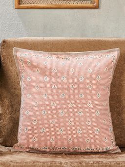 Fabindia - Orange Mihika Printed Cotton Cushion Cover (16x16)