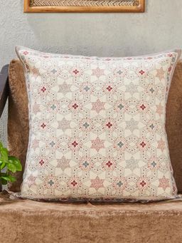 Fabindia - Off-White Mihika Printed Cotton Cushion Cover (50x50)