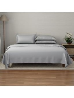 Boutique Living - Luxe Loom Cotton Mouse Grey Dyed Bedsheet with Pillow Covers (King)