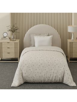 Boutique Living - Cottage Garden Cotton White and Grey Floral Reversible Comforter