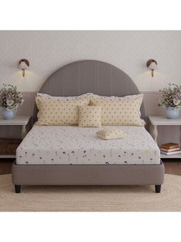 Boutique Living - Royal Essence Nature Poetry Cotton Off White Floral Bedsheet Set (King)