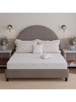 Boutique Living - Royal Essence Nature Poetry Cotton White Printed Bedsheet Set (King)