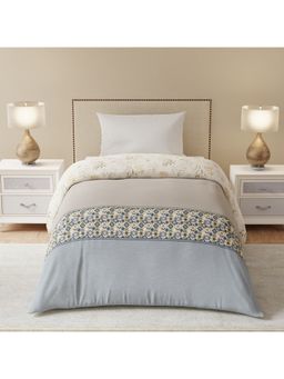 Boutique Living - Valatia Cotton Grey Floral Reversible Comforter
