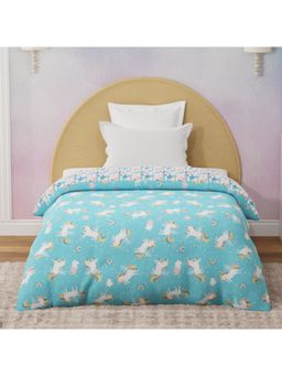 Boutique Living - Rock N Room Cotton Blue Unicorn Printed Reversible Comforter