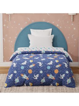Boutique Living - Rock N Room Cotton Navy Blue Space & Rocket Printed Reversible Comforter