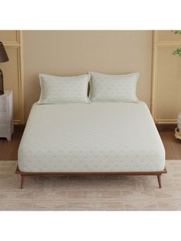 Boutique Living - Indo Musk Kasturi Cotton Green Printed Bedsheet with 2 Pillow Covers (King)