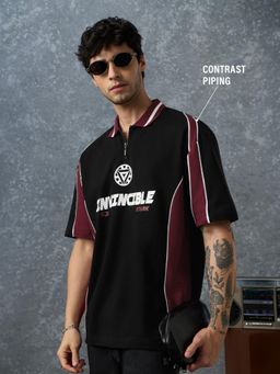 The Souled Store - Mens Official Marvel Invincible Zipper Polo T-Shirt