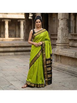 AMRUTKALA SAREES - Green Designer Banarasi Silk Kanjivaram Saree with Unstitched Blouse