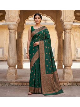 AMRUTKALA SAREES - Green Designer Banarasi Silk Kanjivaram Saree with Unstitched Blouse