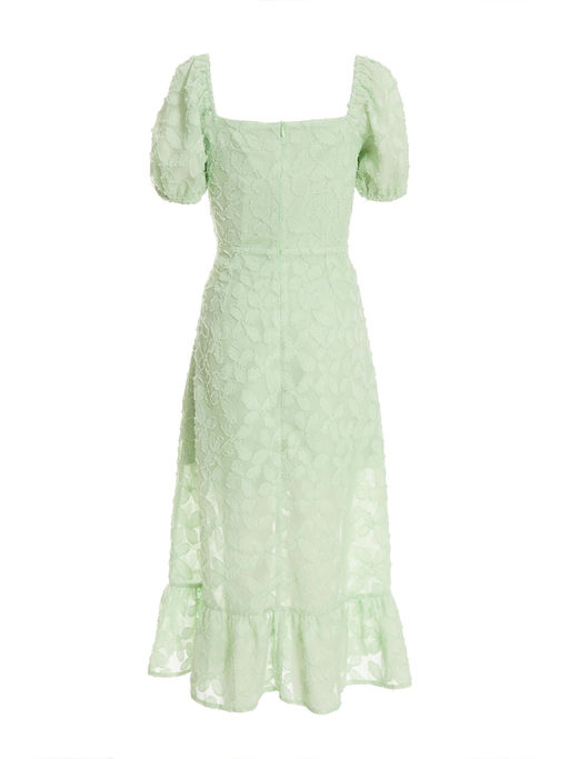 slim fit dress slacks Iris Jacquard Dress in Sage | OMNES | Ethical & Affordable Clothing