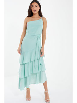 Quiz Clothing - Mint Midi Dress With One Shoulder Detail (Set of 2)