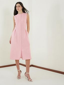 Fable Street - Pink Cotton A-Line Dress