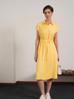 FABLE STREET - Yellow Midi Shirt Dress