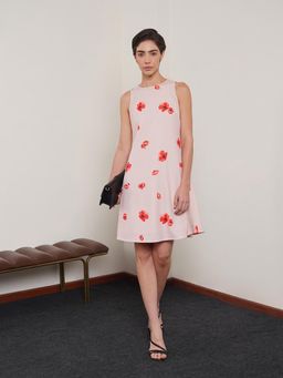 FABLE STREET - Off White Floral A-Line Dress