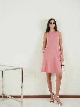FABLE STREET - Pink Cotton A-Line Dress