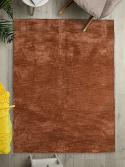 Saral Home - Rust Cotton Antiskid Carpet for Living Room -150X210 cm