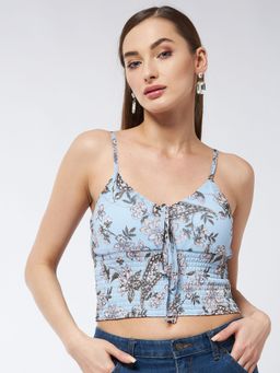 Magre - Blue Printed Waist Smocking Bralette