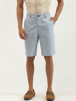 United Colors of Benetton - Men Solid Comfort Fit Chino Shorts Blue
