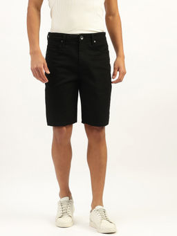 United Colors of Benetton - Men Solid Comfort Fit Shorts Black