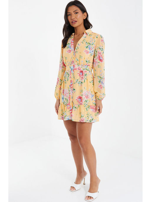 quiz shirt dress Buy Quiz Women Cotton Solid Beige Mini Shirt Dress Online