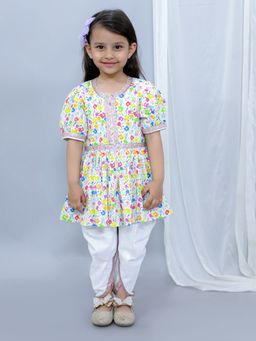 The Little Tales - Multi-Color Printed Kurta and Dhoti (Set of 2)