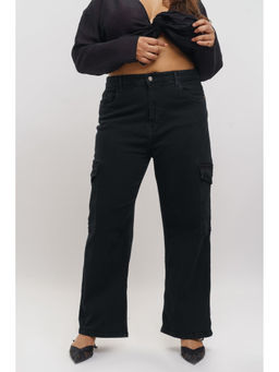 FREAKINS - Curve Midnight Denim Cargo Pants