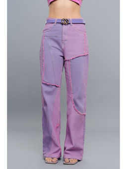 FREAKINS - Pink & Purple Dreams Straight Jeans