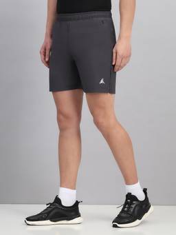 Fitleasure - Men Grey Polyester Solid Shorts