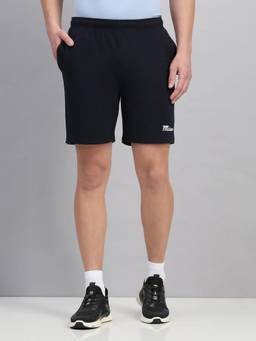 Fitleasure - Men Blue Cotton Solid Shorts