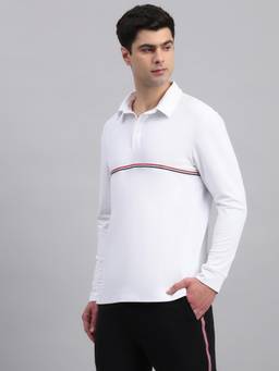 Fitleasure - White Wrinkle-Resistant Uv Protection Oxford Workwear Lightweight Polo T-Shirt