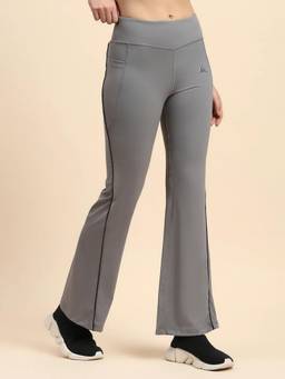 Fitleasure - Grey Flareflex Performance High-Waist Flared Leggings