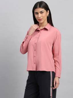 Fitleasure - Oversized Smart Pink Shirt