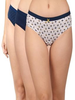 SOIE - High Rise Full Coverage Solid and Printed Cotton Stretch Hipster Panty