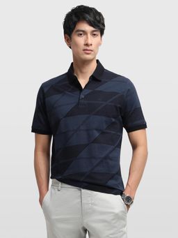 Arrow - Men Blue Geometric Printed Regular Fit Polo T-Shirt