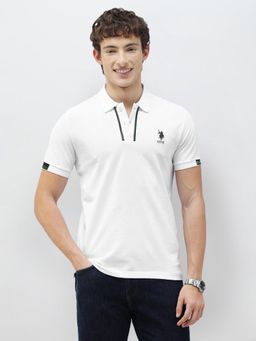 U.S. POLO ASSN. - Men White New Port Marina Solid Polo T-Shirt