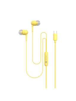 Portronics - Conch 60 in-Ear Wired Earphone with Mic Type-C Audio Jack-(Yellow)