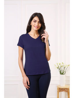 Van Heusen - Women V-Neck & Short Sleeve Lounge T-Shirt - Deep Blue