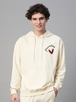 PRONK - Paradise Off White Drop Shoulder Premium Terry Hoodie