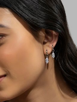 AQUASTREET - Zircon Oval Drop Earrings 18K Plated Waterproof Anti-Tarnish