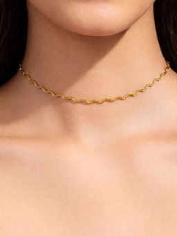 AQUASTREET - Curvy Choker Necklace 18K Plated Waterproof Anti-Tarnish