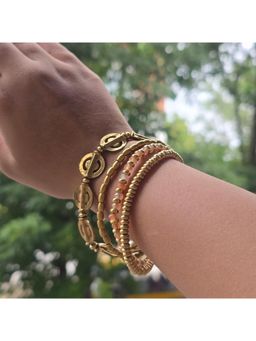 Studio Anviksha - Layered Bracelet Circular Gold Charms
