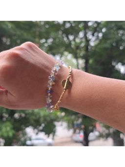 Studio Anviksha - Green Fluorite Multicolour Bracelet With Bird Charms