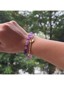 Studio Anviksha - Amethyst Purple Bracelet With Bird Charms