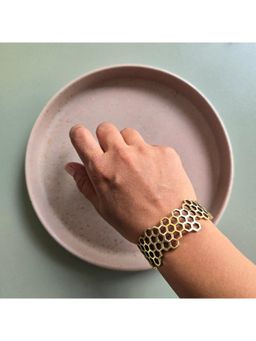 Studio Anviksha - Honeycomb Brass Gold Cuff